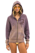 Retro VENICE SURFER ZIP HOODIE - FADED MOCHA