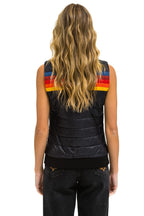 Retro WOMENS 5 STRIPE VEST - BLACK