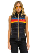 Retro WOMENS 5 STRIPE VEST - BLACK