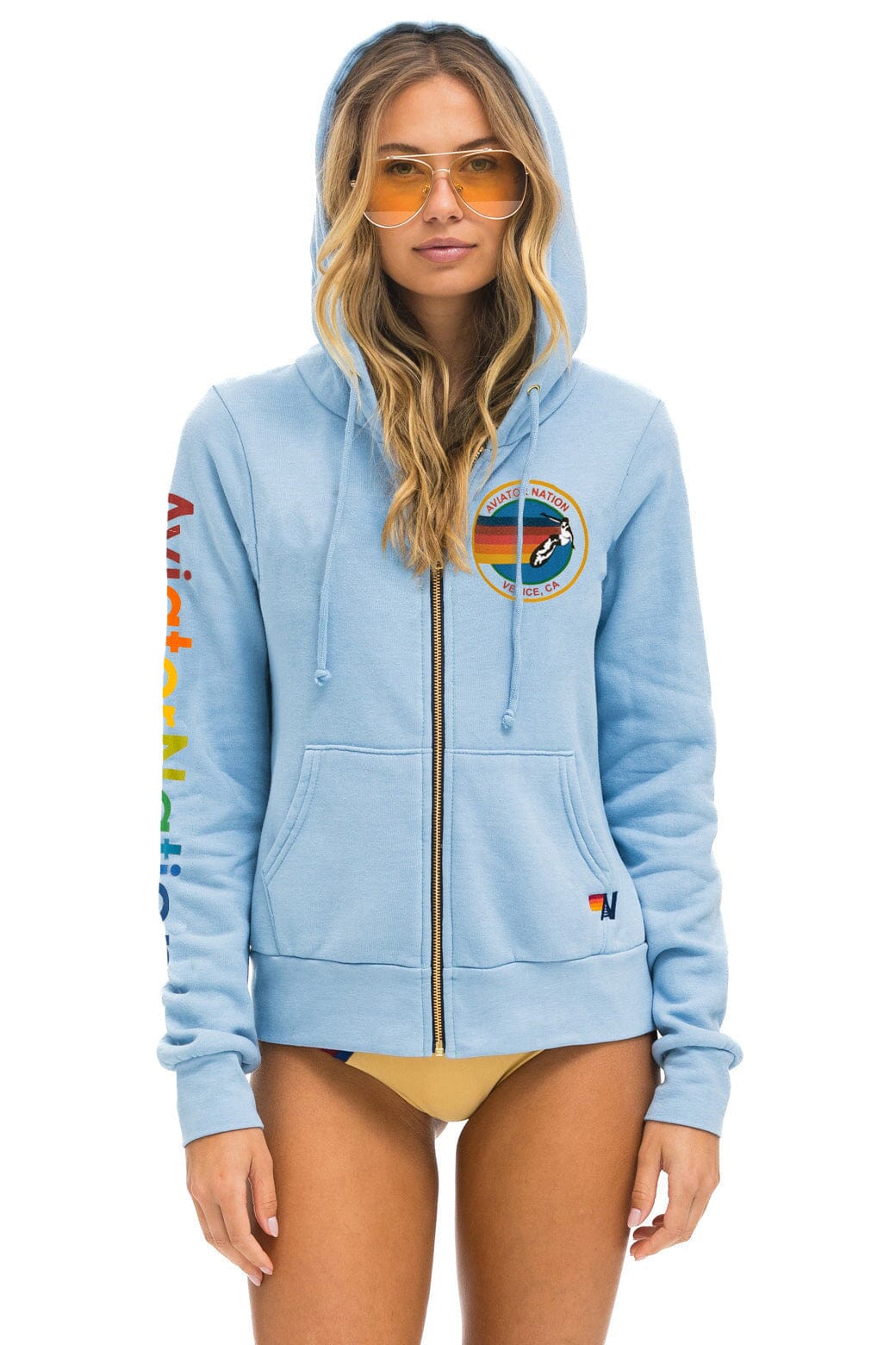 Retro AVIATOR NATION VENICE HOODIE - ICE