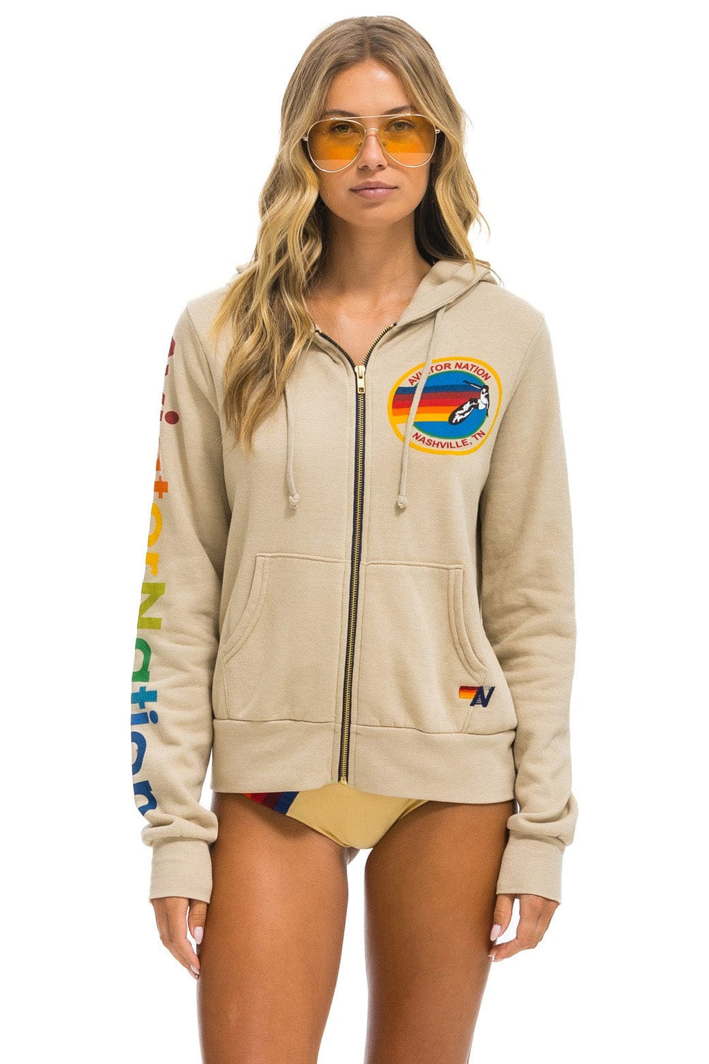 Retro AVIATOR NATION NASHVILLE HOODIE - SAND