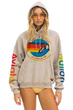 Retro AVIATOR NATION LA JOLLA RELAXED PULLOVER HOODIE - SAND