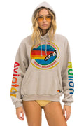 Retro AVIATOR NATION NORTH SHORE RELAXED PULLOVER HOODIE - SAND