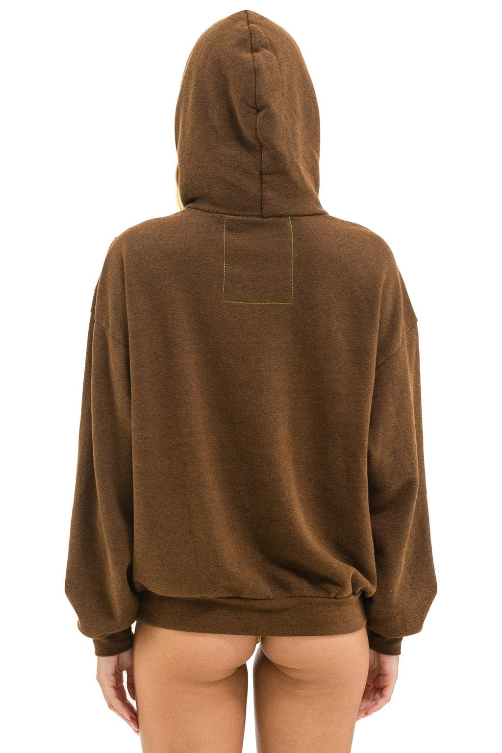 Retro BOLT HEART PULLOVER RELAXED HOODIE - CHOCOLATE