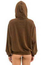Retro BOLT HEART PULLOVER RELAXED HOODIE - CHOCOLATE