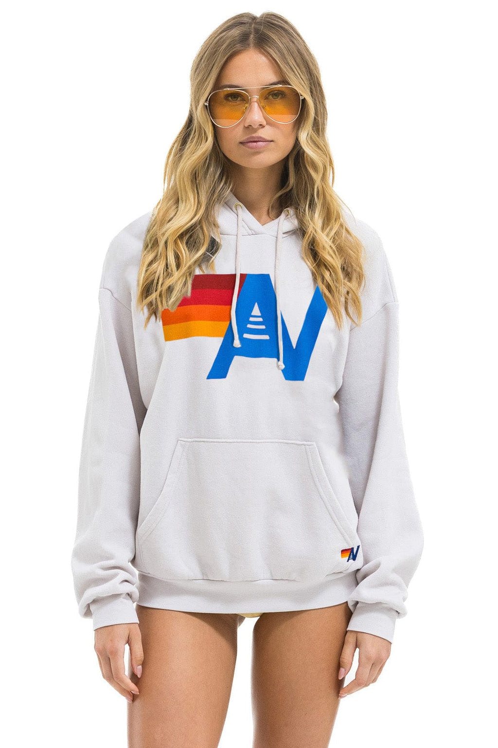 Retro LOGO PULLOVER RELAXED HOODIE - DOVE
