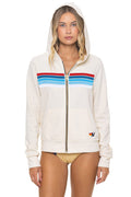 Retro 5 STRIPE AMERICA ZIP HOODIE - VINTAGE WHITE USA