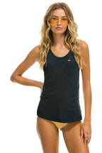 Retro MENS BASIC TANK - CHARCOAL