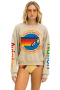 Retro AVIATOR NATION NORTH SHORE RELAXED CREW SWEATSHIRT - SAND