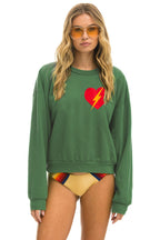 Retro BOLT HEART RELAXED CREW SWEATSHIRT - PALM