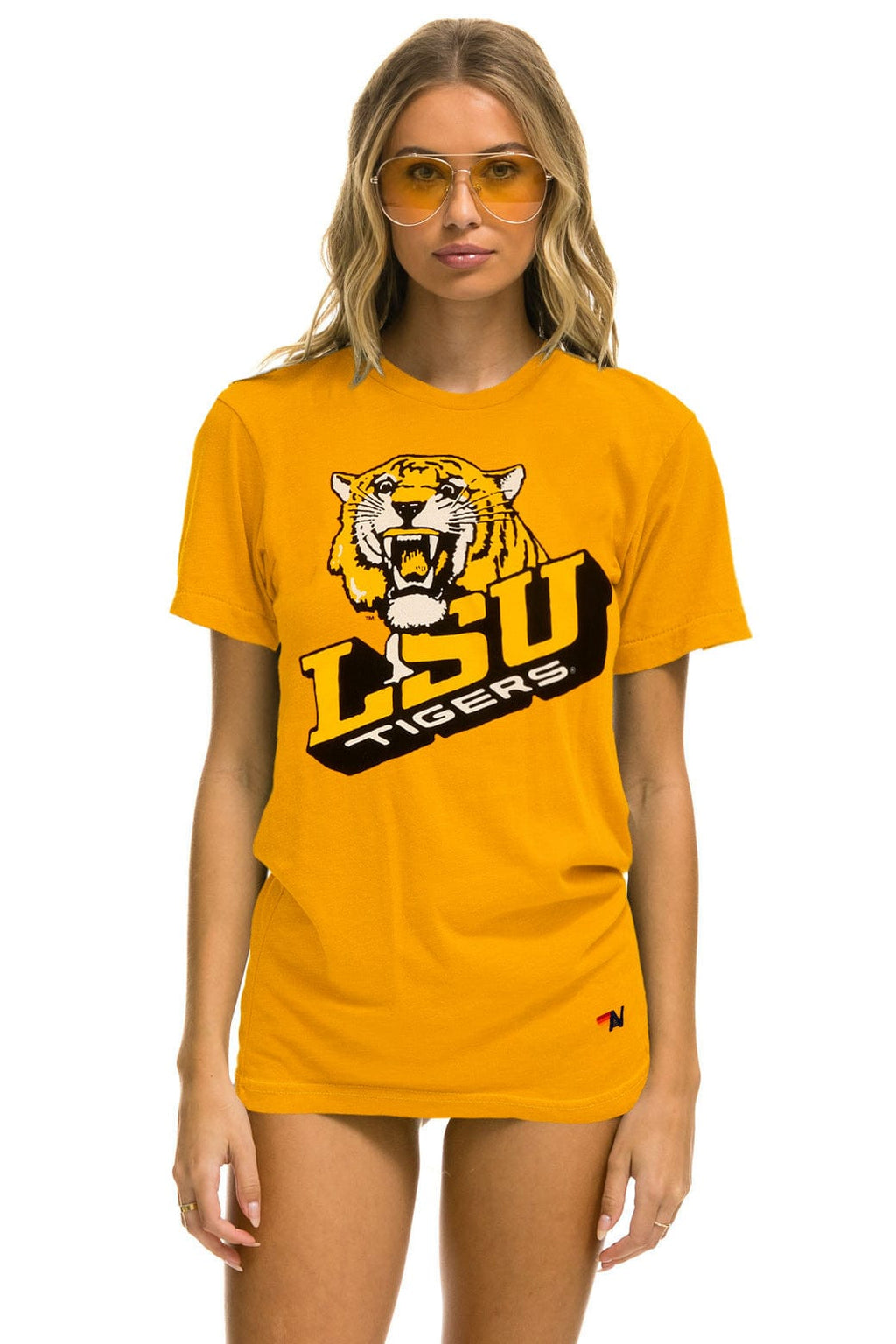 Retro LSU BOLT CREW TEE SHIRT - GOLD