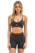 Retro LOGO ELASTIC KEYHOLE BRA - CHARCOAL