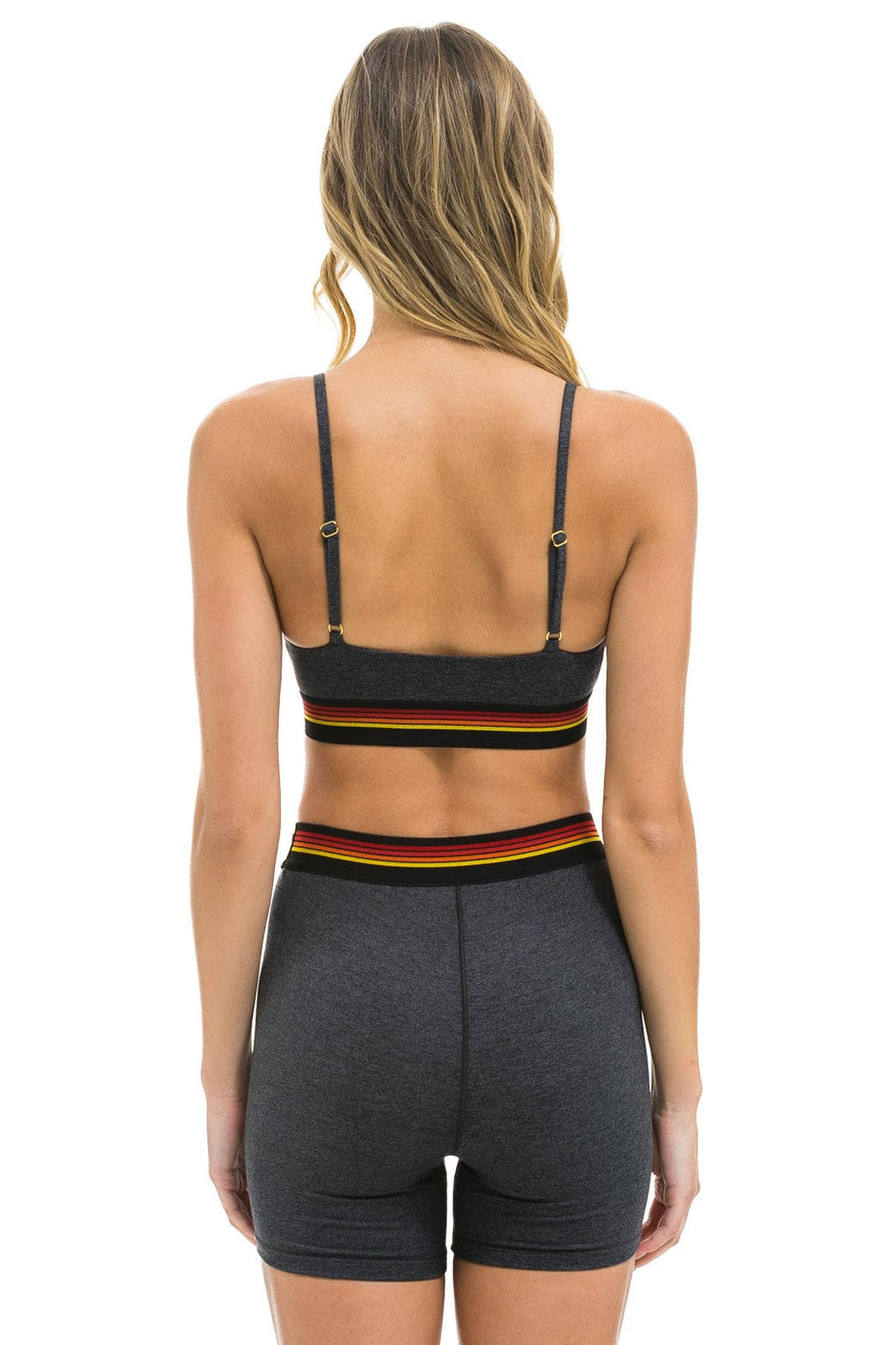 Retro LOGO ELASTIC KEYHOLE BRA - CHARCOAL
