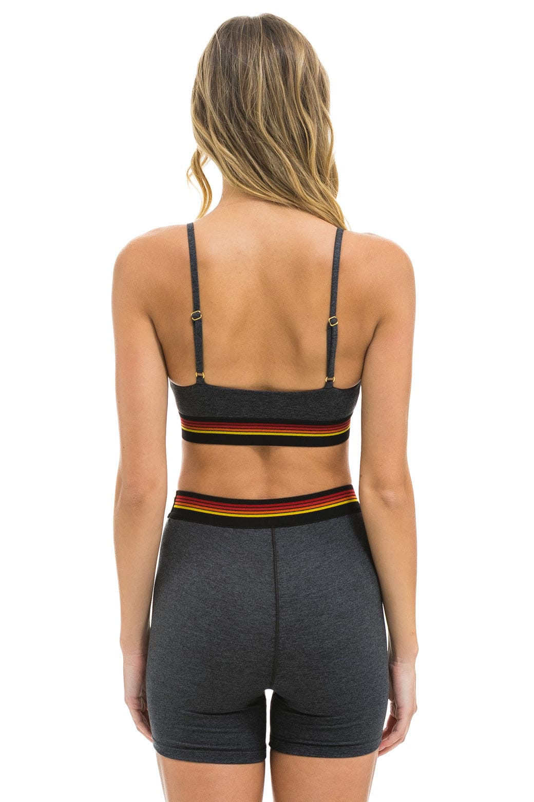 Retro LOGO ELASTIC KEYHOLE BRA - CHARCOAL