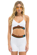 Retro LOGO ELASTIC KEYHOLE BRA - WHITE