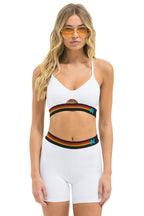 Retro LOGO ELASTIC KEYHOLE BRA - WHITE