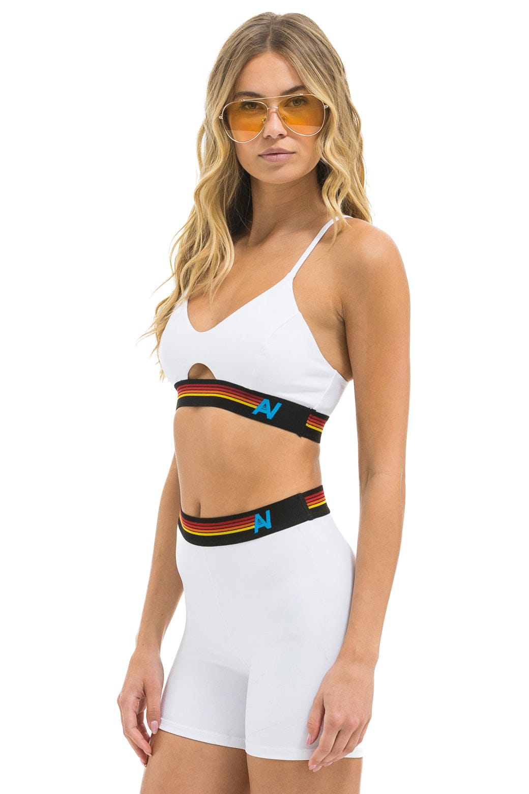Retro LOGO ELASTIC KEYHOLE BRA - WHITE
