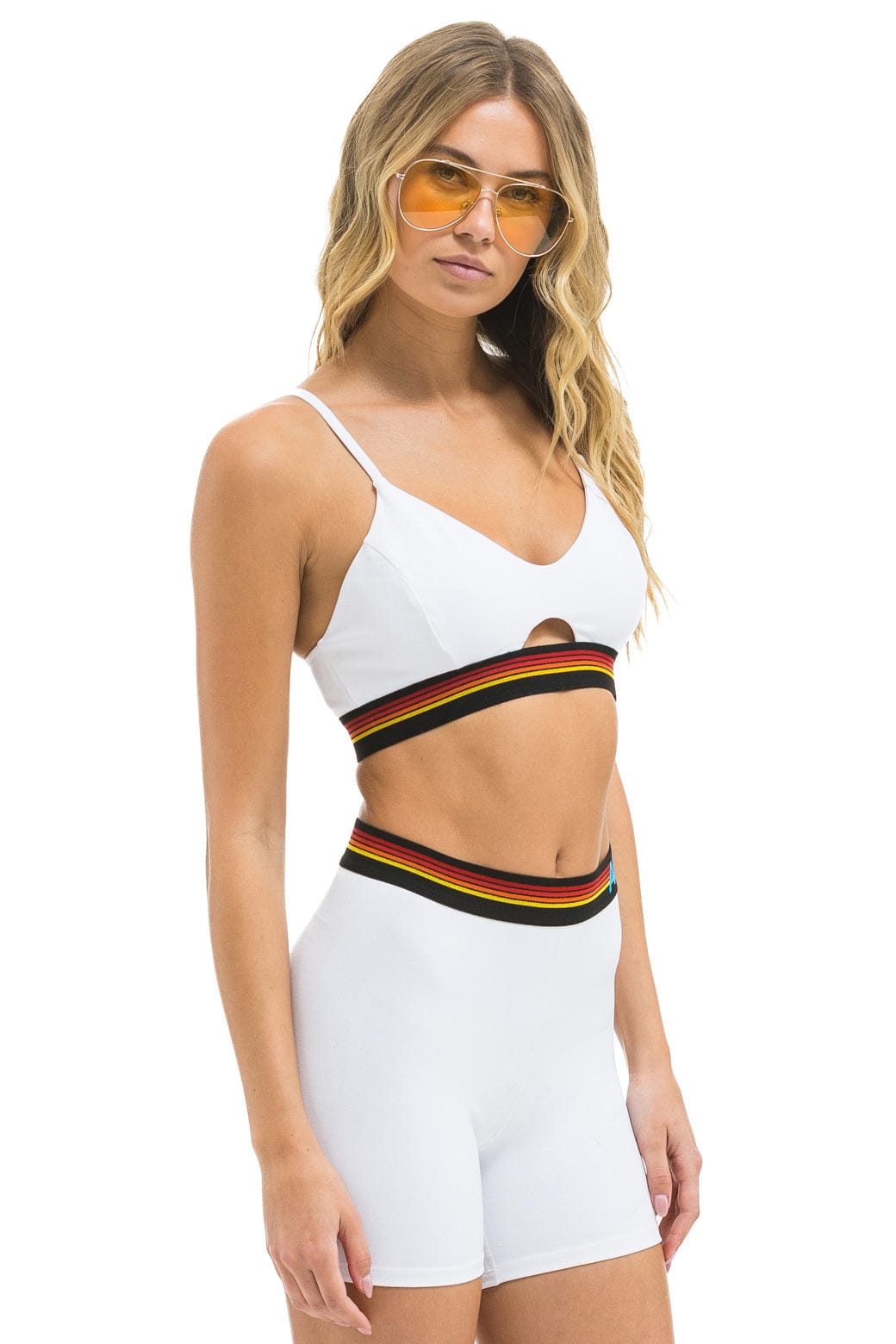 Retro LOGO ELASTIC KEYHOLE BRA - WHITE