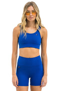 Retro WIDE RIB WOMENS SCOOP BACK SPORTS BRA - ROYAL