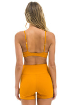 Retro WIDE RIB 4IN HI-RISE BIKER SHORT - GOLD