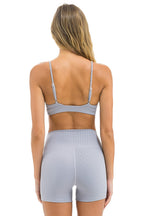 Retro WIDE RIB TRIANGLE ADJUSTABLE SPORTS BRA - LIGHT GREY