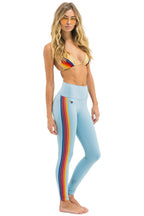 Retro FULL LENGTH HI-RISE 5 STRIPE LEGGINGS - MIST