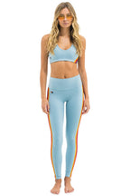 Retro FULL LENGTH HI-RISE 5 STRIPE LEGGINGS - MIST