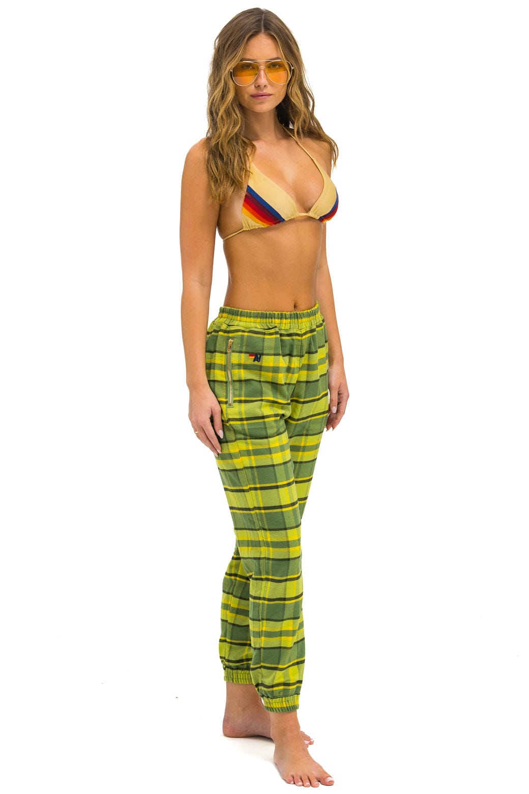 Retro PLAID LODGE PANT - AVOCADO PLAID