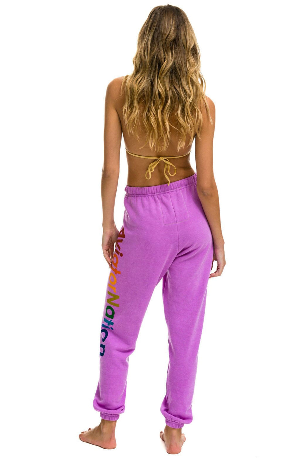 Retro AVIATOR NATION LA JOLLA SWEATPANTS - NEON PURPLE