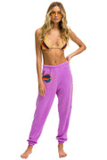 Retro AVIATOR NATION LA JOLLA SWEATPANTS - NEON PURPLE