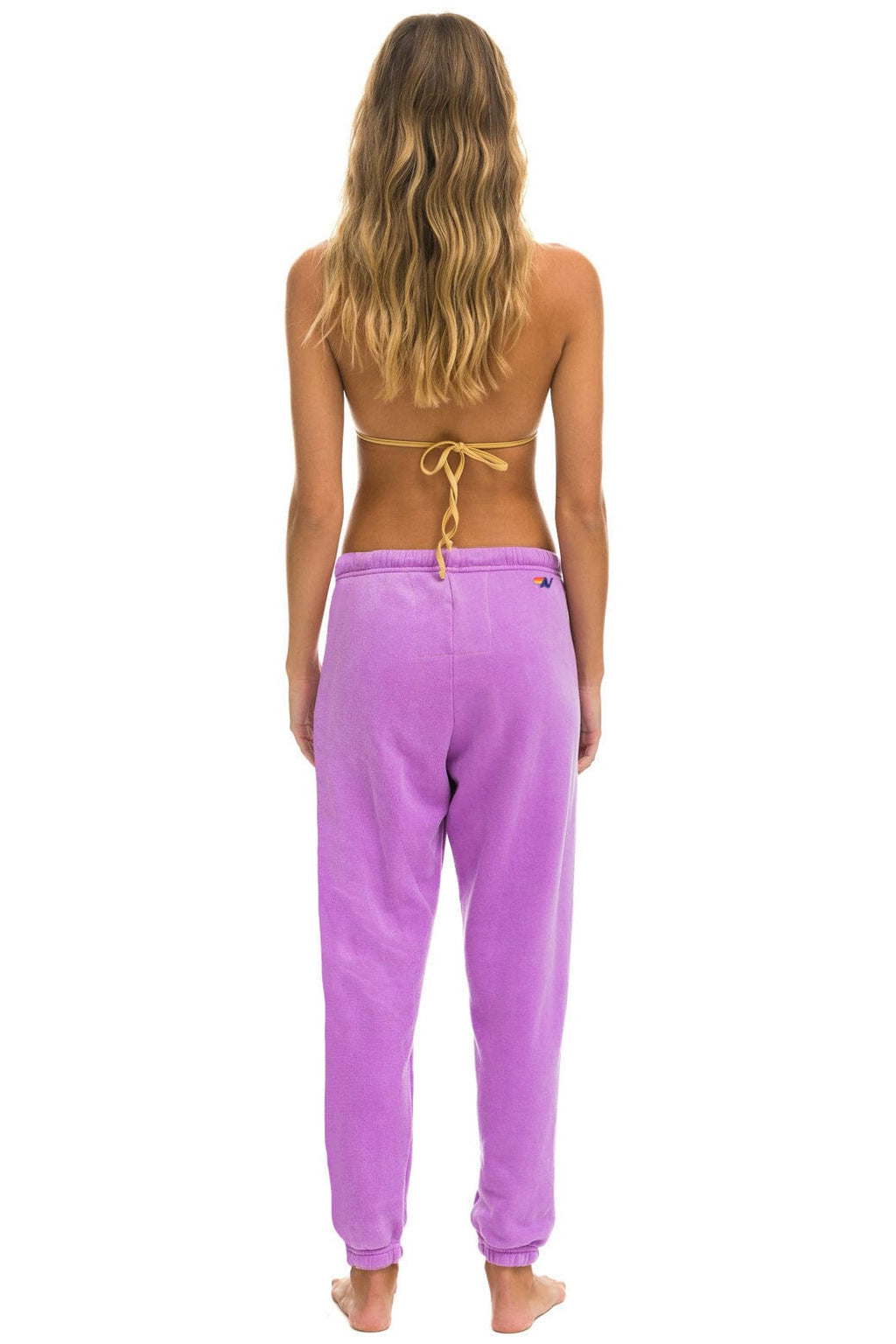 Retro BOLT HEART SWEATPANTS - NEON PURPLE