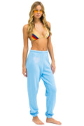 Retro GLITTER HEART SWEATPANTS - SKY BLUE