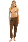 Retro LOGO SWEATPANTS - CHOCOLATE