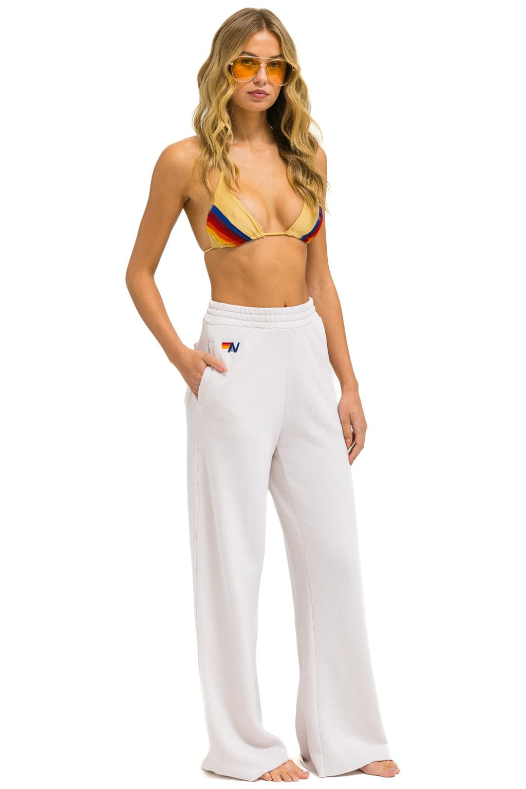 Retro WIDE LEG POCKET SWEATPANTS - DOVE