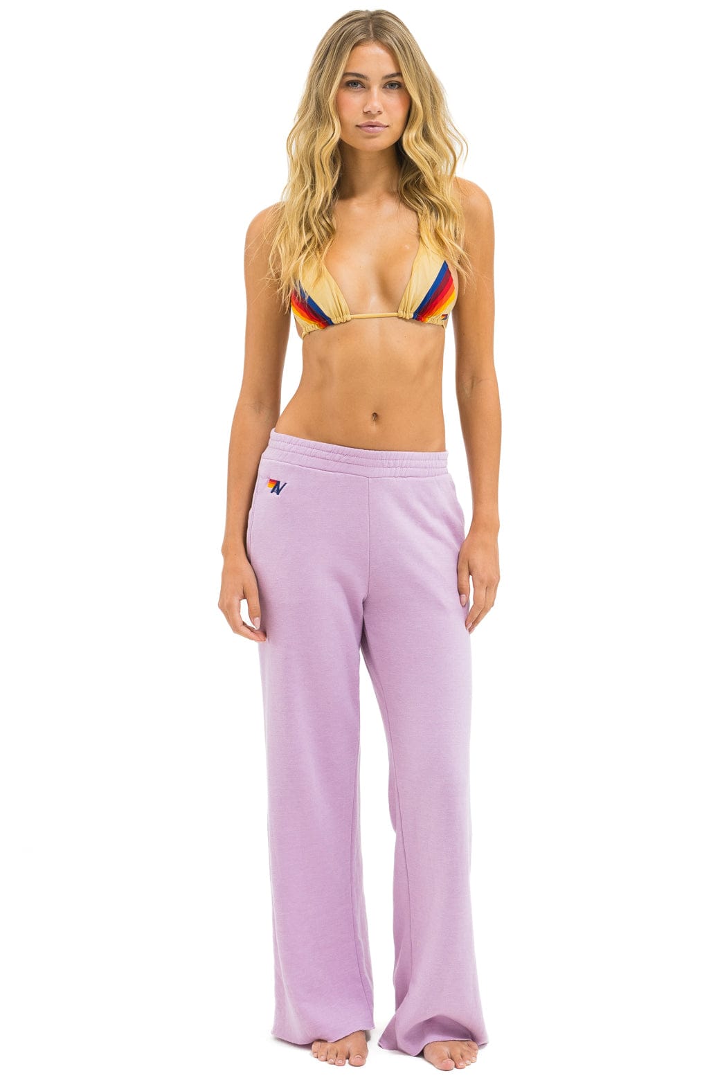 Retro WIDE LEG POCKET SWEATPANTS - MAUVE