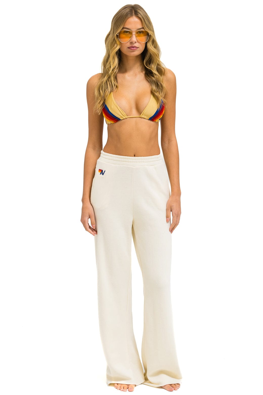 Retro WIDE LEG POCKET SWEATPANTS - VINTAGE WHITE