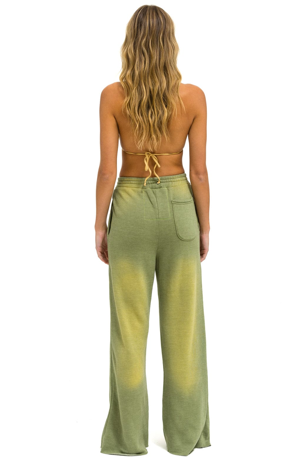 Retro BOLT STITCH WIDE LEG POCKET SWEATPANTS - FADED ARMY