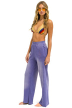 Retro BOLT STITCH WIDE LEG POCKET SWEATPANTS - FADED GRAPE