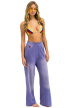 Retro BOLT STITCH WIDE LEG POCKET SWEATPANTS - FADED GRAPE
