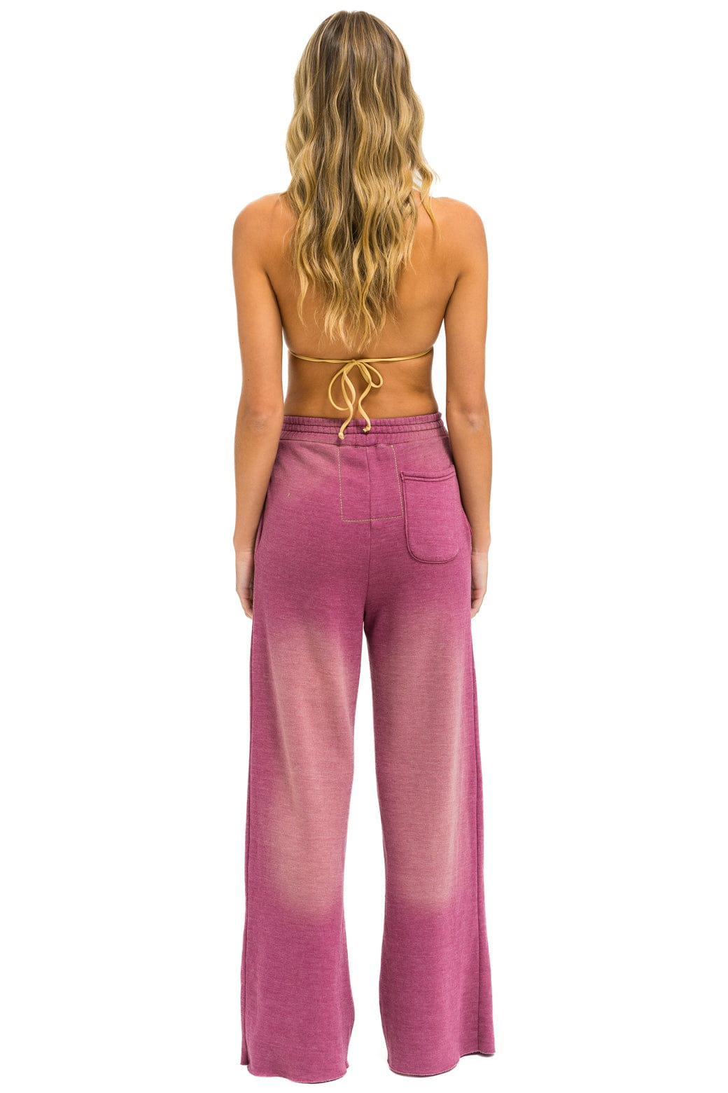 Retro ESSENTIAL WIDE LEG POCKET SWEATPANTS - FADED BERRY