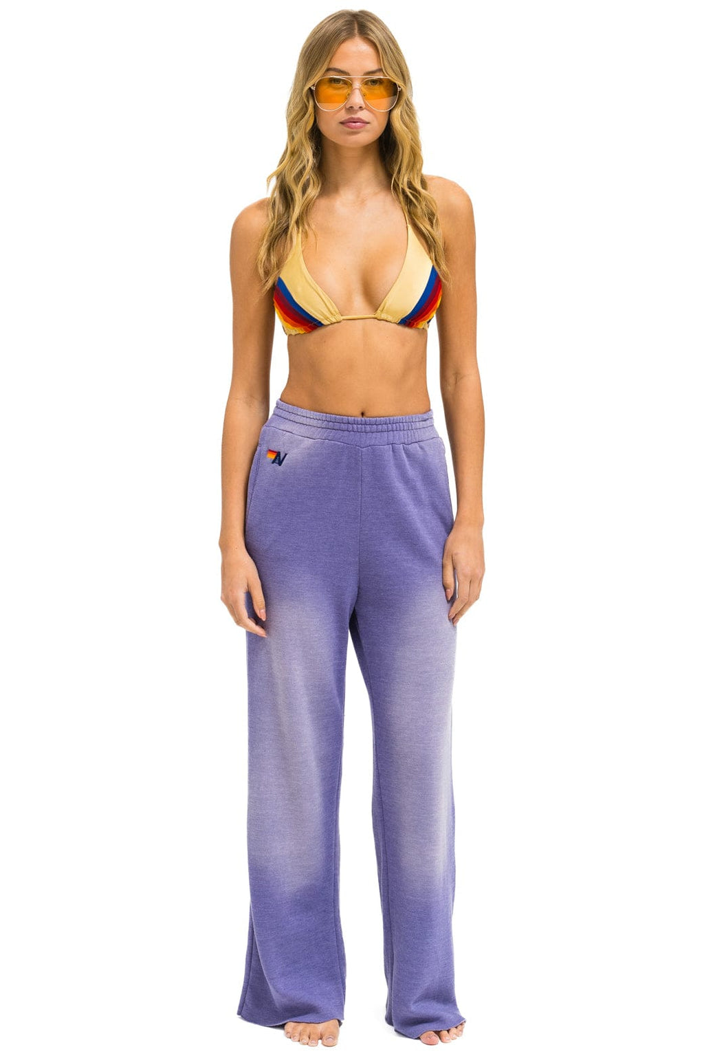 Retro ESSENTIAL WIDE LEG POCKET SWEATPANTS - FADED GRAPE