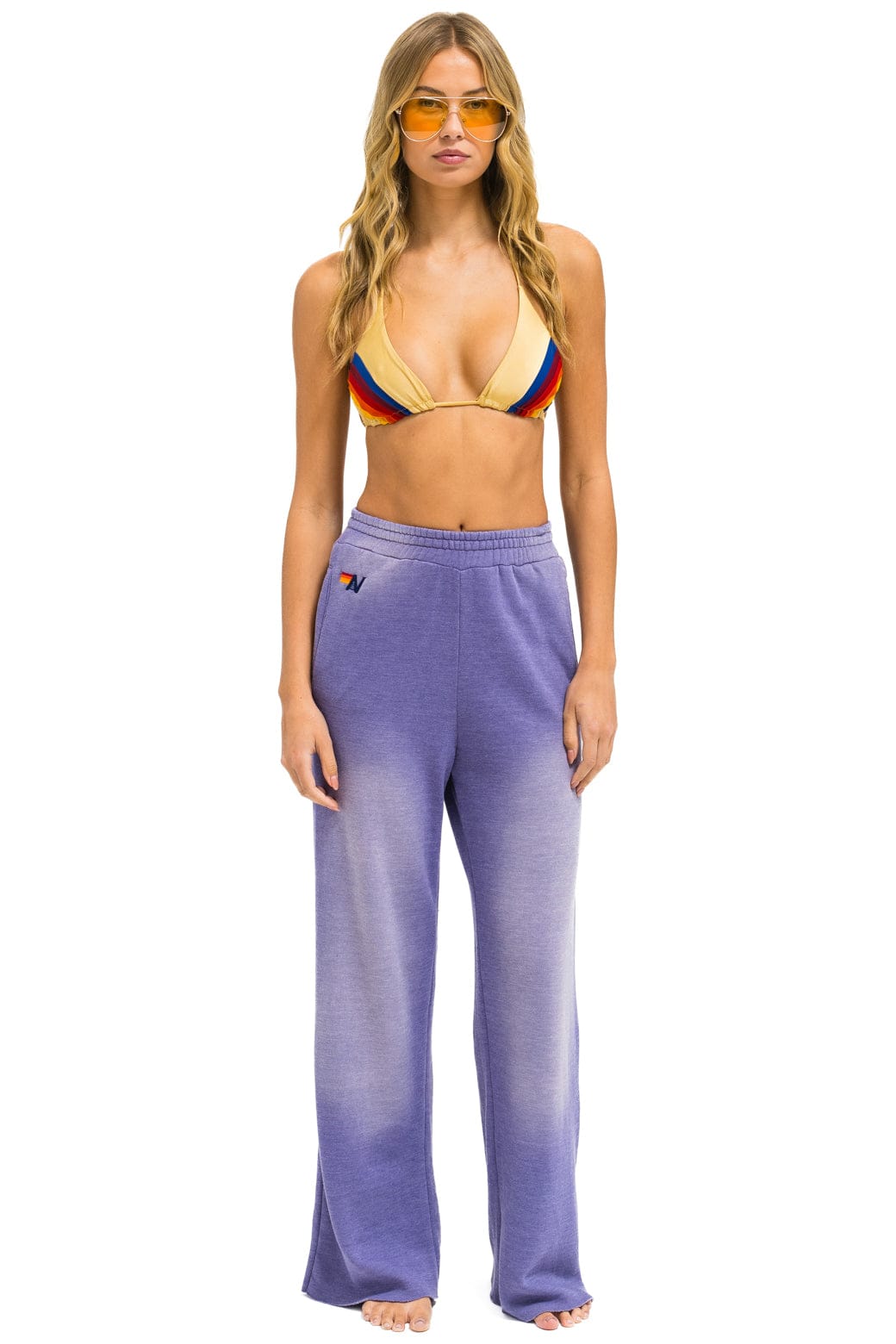 Retro ESSENTIAL WIDE LEG POCKET SWEATPANTS - FADED GRAPE