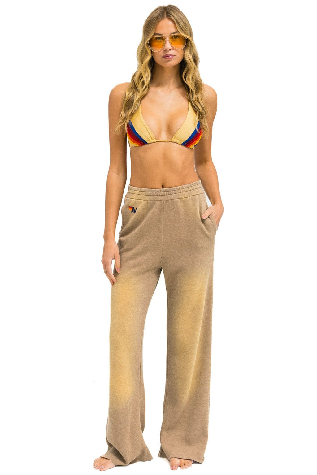Retro ESSENTIAL WIDE LEG POCKET SWEATPANTS - FADED TAN