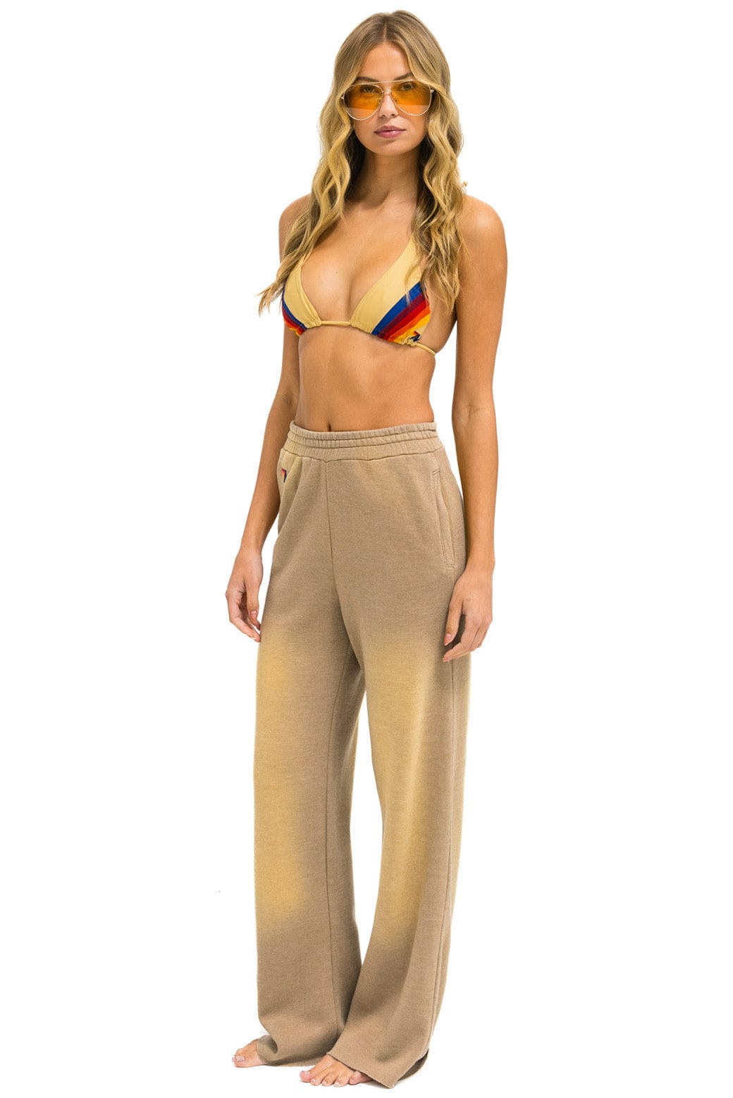 Retro ESSENTIAL WIDE LEG POCKET SWEATPANTS - FADED TAN