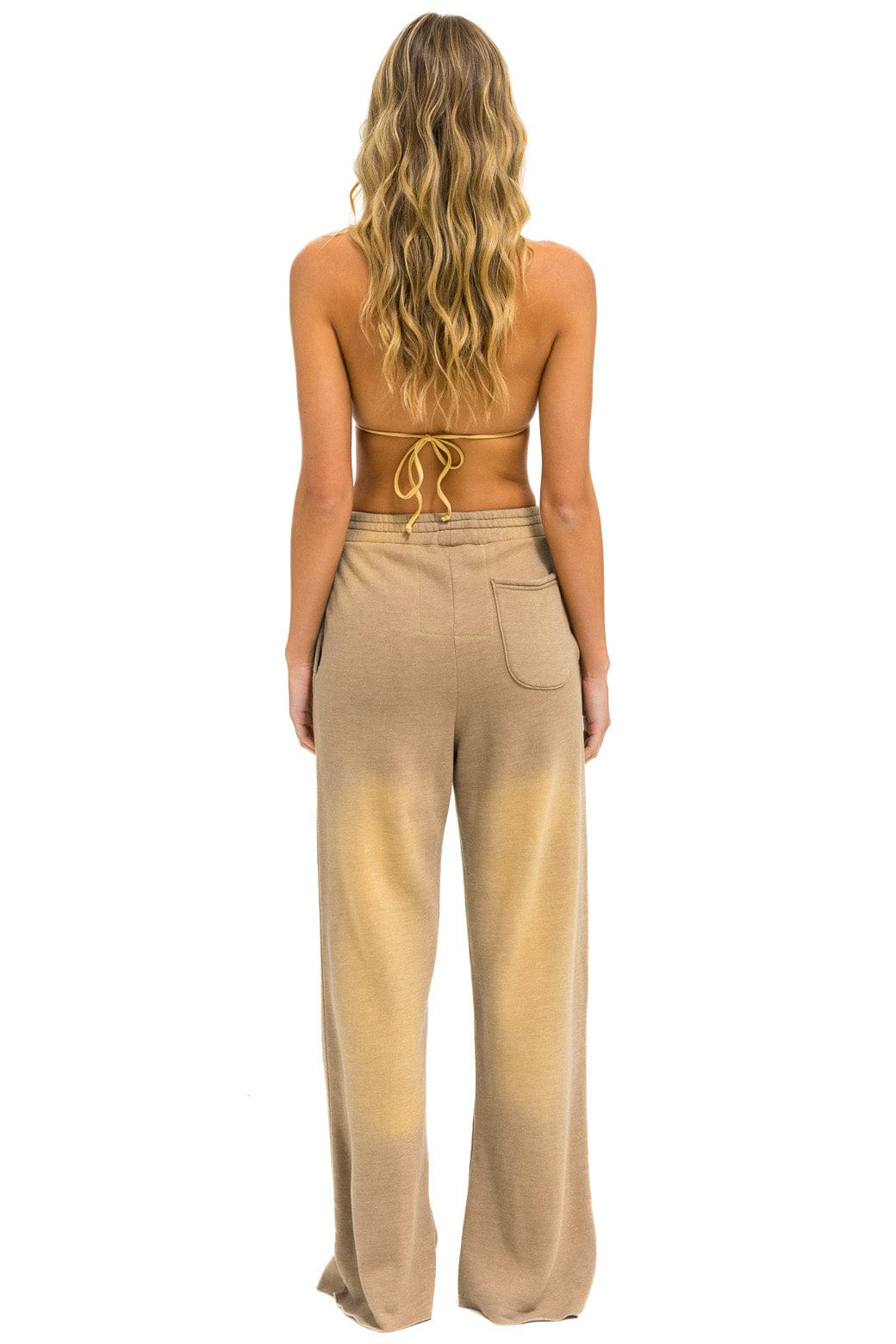 Retro ESSENTIAL WIDE LEG POCKET SWEATPANTS - FADED TAN