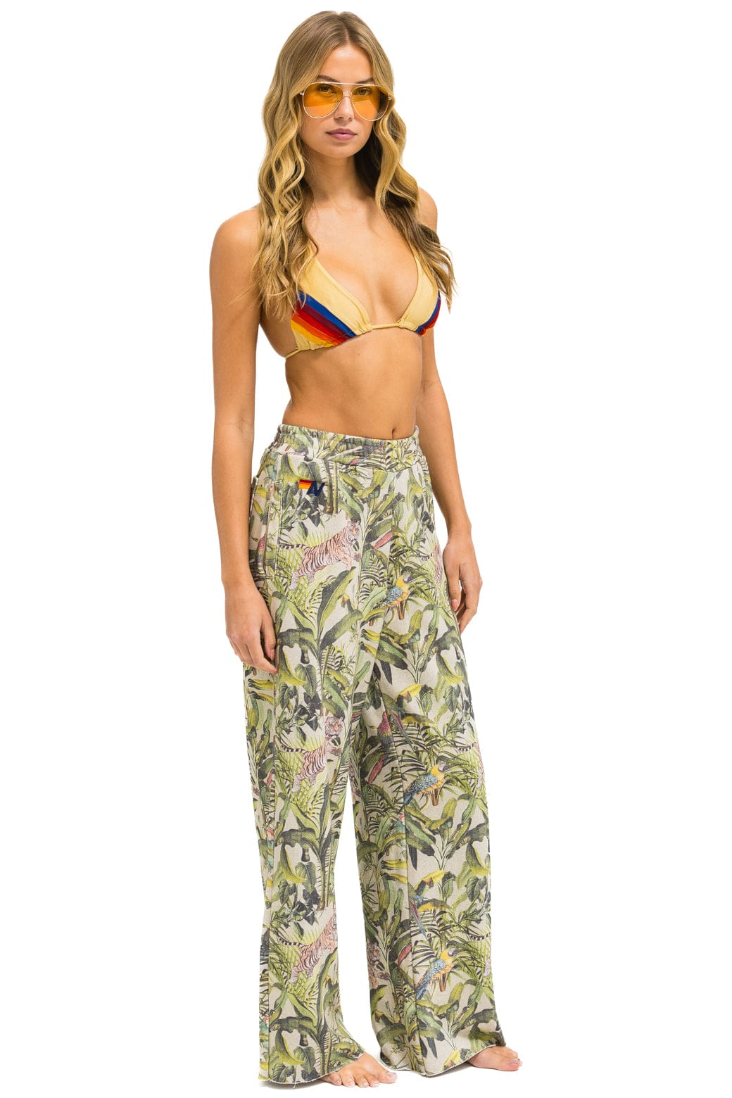 Retro JUNGLE WIDE LEG POCKET SWEATPANTS - SAND