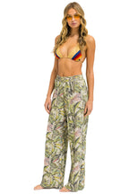 Retro JUNGLE WIDE LEG POCKET SWEATPANTS - SAND
