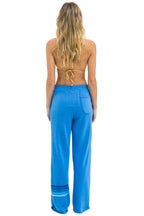 Retro RUGBY STITCH WIDE LEG POCKET SWEATPANTS - COBALT BLUE
