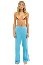 Retro 5 STRIPE WIDE LEG POCKET SWEATPANTS - AQUA AQUA