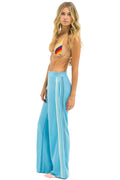 Retro 5 STRIPE WIDE LEG POCKET SWEATPANTS - AQUA AQUA
